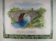 Povlsbro, akvarel af Inga Linde Jensen