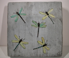 'Smykkesten' i 30x30 cm med guldsmede, Helle Nørby